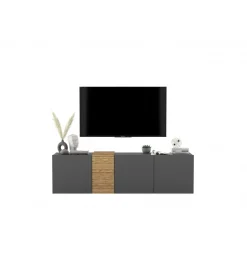 Stolik pod TV wiszący VANTA 160 cm antracyt mat