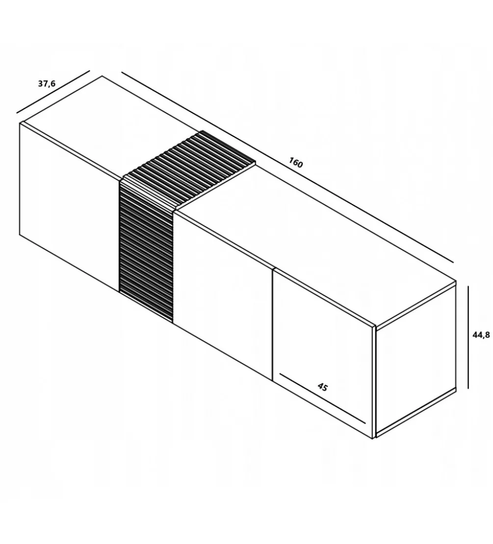 Stolik pod TV wiszący VANTA 160 cm antracyt mat