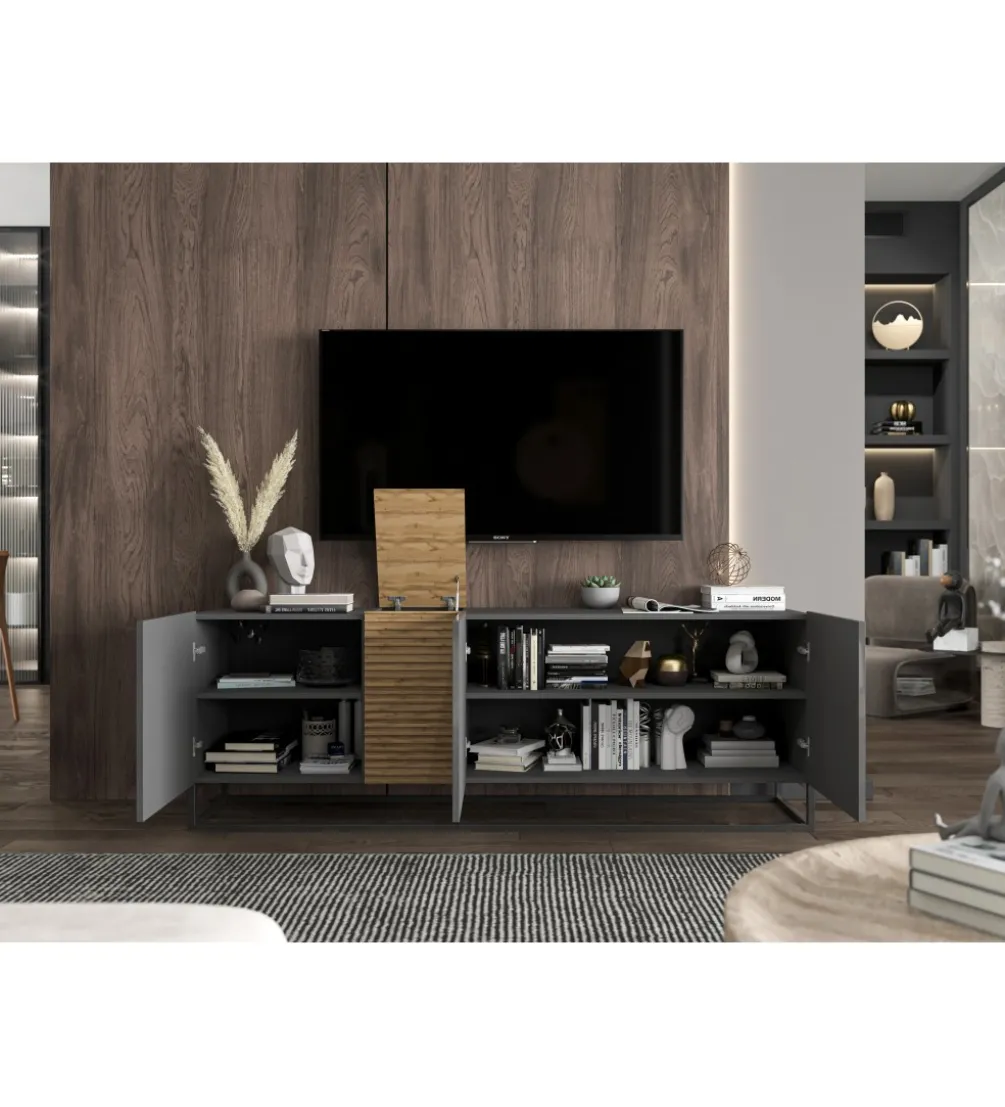 Stolik pod TV wiszący VANTA 160 cm antracyt mat