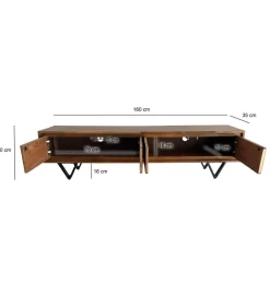 Stolik pod TV WOHNLING 160 cm drewno sheesham