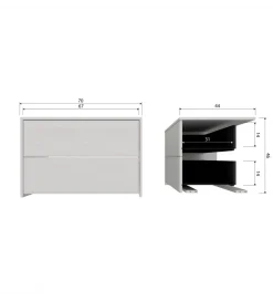 Stolik pod TV YISSA 70 cm szara