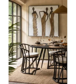Stół owalny ZAMBIA 200 cm drewno teak czarny