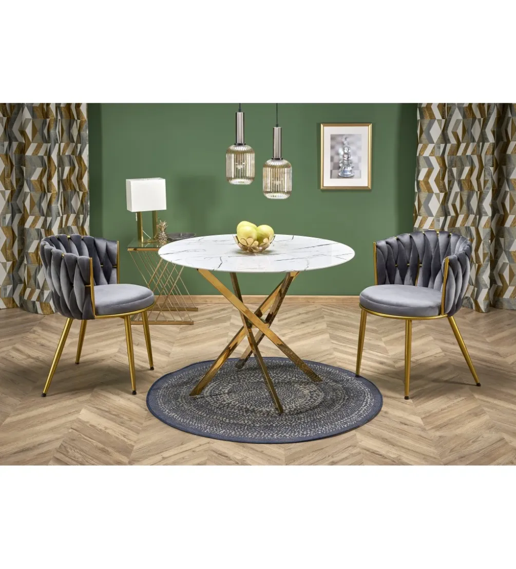 Stół RAYMOND II 100 cm w optyce białego marmuru