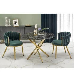 Stół RAYMOND II 100 cm w optyce czarnego marmuru