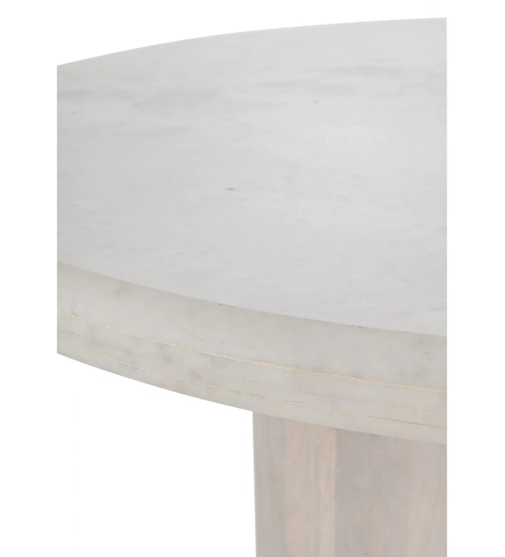 Stół ROUNDEGO 102 cm marmur biały