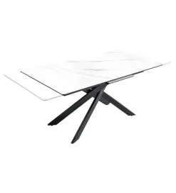 Stół rozkładany ARKANSAS 160 cm - 200 cm ceramika w optyce białego marmuru