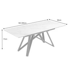 Stół rozkładany ATLAS 160 do 200 cm ceramika biała