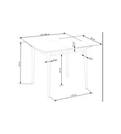 Stół rozkładany BARRET 90 cm - 190 cm biały