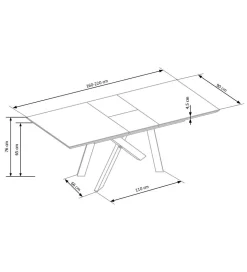 Stół rozkładany CAPITAL 160 cm - 200 cm w kolorze dąb złoty