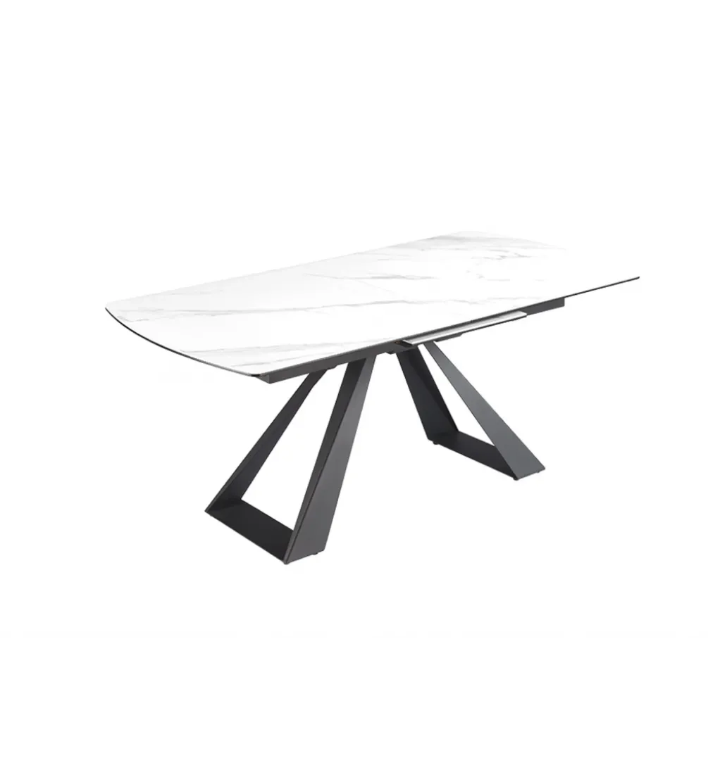 Stół rozkładany CONCORD 180 do 230 cm ceramika w optyce białego marmuru
