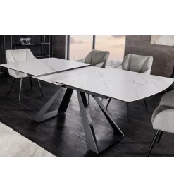 Stół rozkładany CONCORD 180 do 230 cm ceramika w optyce białego marmuru