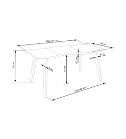 Stół rozkładany DICKSON 150 cm - 210 cm w optyce dąb naturalny