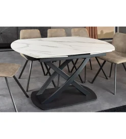 Stół rozkładany INCEPTION od 130 do 190 cm ceramiczny blat w optyce marmuru