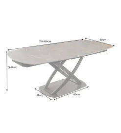 Stół rozkładany INCEPTION od 130 do 190 cm ceramiczny blat