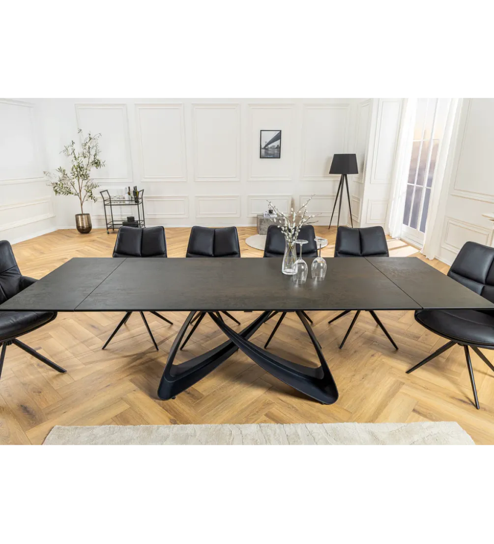 Stół rozkładany INFINITY 180 cm 220 cm 260 cm rdzawoczarny ceramika