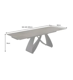 Stół rozkładany INFINITY 180 cm 220 cm 260 cm rdzawoczarny ceramika