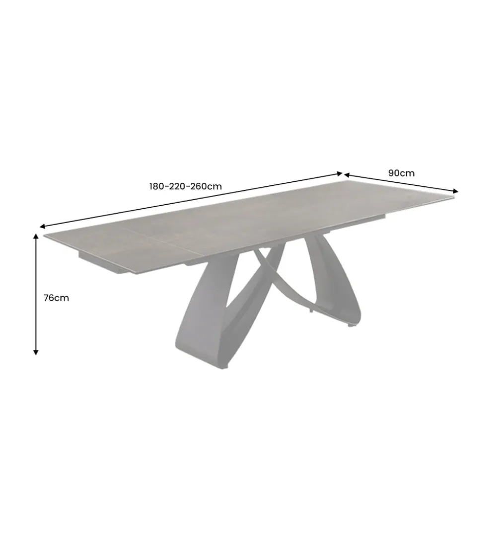 Stół rozkładany INFINITY 180 cm 220 cm 260 cm rdzawoczarny ceramika