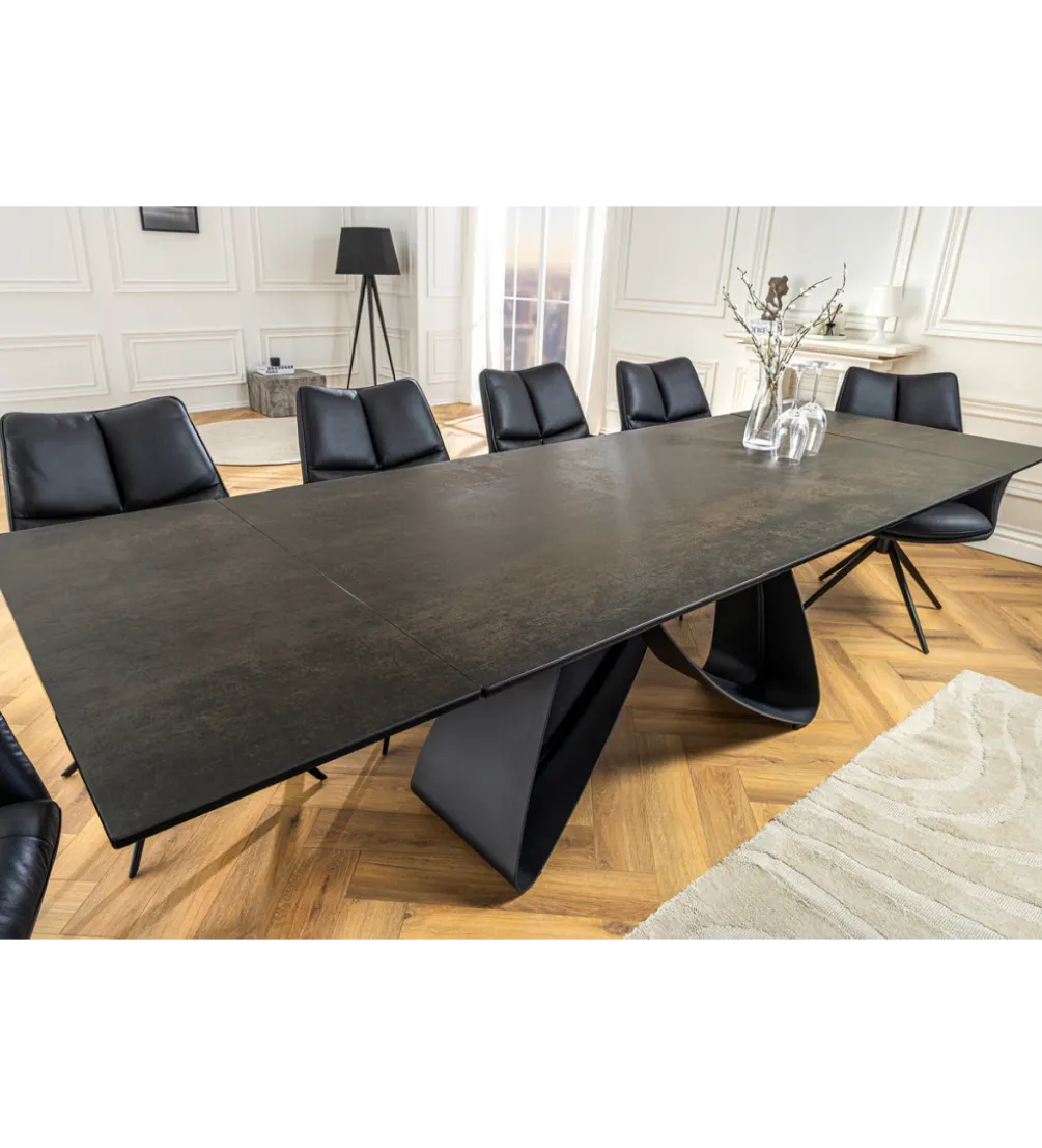 Stół rozkładany INFINITY 180 cm 220 cm 260 cm rdzawoczarny ceramika