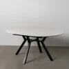 Stół rozkładany JAMEOX 120 cm czarny blat ceramika w optyce marmuru