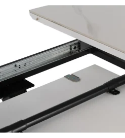 Stół rozkładany JAMEOX 120 cm czarny blat ceramika w optyce marmuru