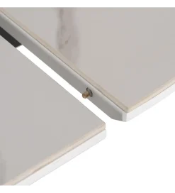 Stół rozkładany JAMEOX 120 cm czarny blat ceramika w optyce marmuru