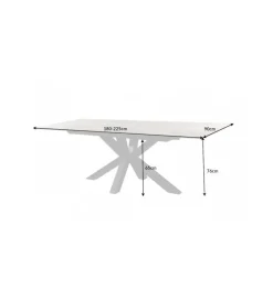 Stół rozkładany JUKON Eternity 180 cm - 225 cm ceramika optyka marmuru