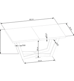 Stół rozkładany MASSIVE 160 cm - 250 cm w kolorze dąb