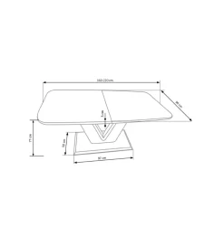 Stół rozkładany MISTRAL 160 cm - 220 cm biały