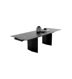 Stół rozkładany NOVEL 180 cm -220 cm - 260 cm ceramika w optyce czarnego marmuru