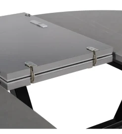 Stół rozkładany PATARASO 120 cm ceramika szara nogi czarne