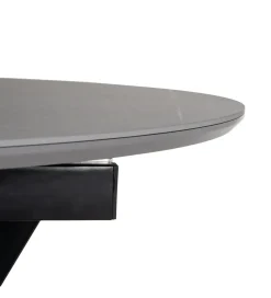 Stół rozkładany PATARASO 120 cm ceramika szara nogi czarne