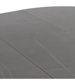 Stół rozkładany PATARASO 120 cm ceramika szara nogi czarne