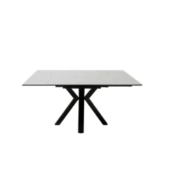 Stół rozkładany PAULLINI 150 cm x 90 cm - 120 cm - 150 cm Ceramika jasnoszara