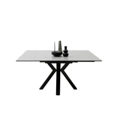 Stół rozkładany PAULLINI 150 cm x 90 cm - 120 cm - 150 cm Ceramika jasnoszara