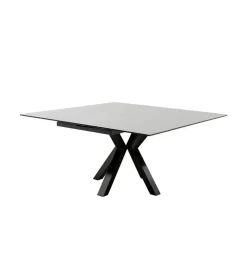 Stół rozkładany PAULLINI 150 cm x 90 cm - 120 cm - 150 cm Ceramika jasnoszara