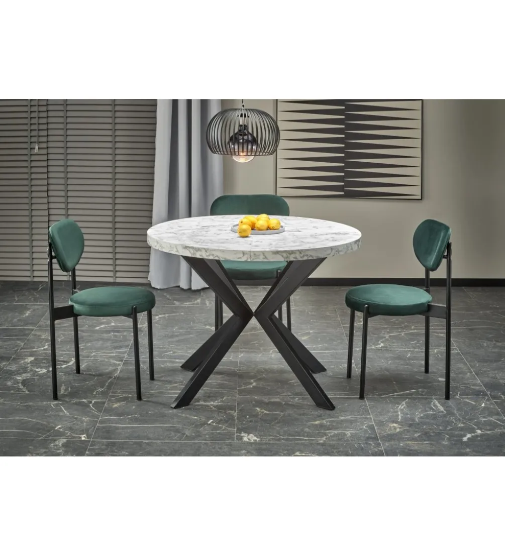 Stół rozkładany PERONI II 100 cm - 250 cm w optyce białego marmuru