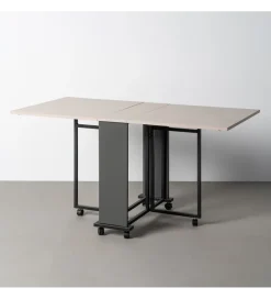 Stół rozkładany PIBEGAR 148 cm kremowy czarny