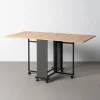Stół rozkładany PIBEGAR 148 cm naturalny czarny