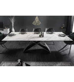 Stół rozkładany PLATON Prometheus 180 cm - 260 cm ceramika w optyce marmuru