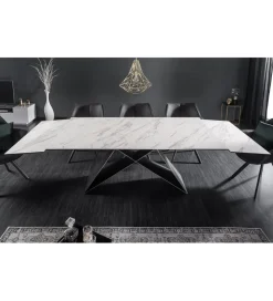 Stół rozkładany PLATON Prometheus 180 cm - 260 cm ceramika w optyce marmuru
