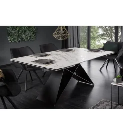 Stół rozkładany PLATON Prometheus 180 cm - 260 cm ceramika w optyce marmuru