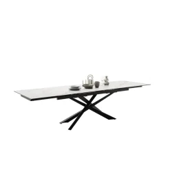 Stół rozkładany TESERO 200 cm - 250 cm - 300 cm ceramika w optyce kremowego marmuru