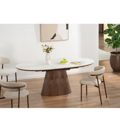 Stół rozkładany UNIQUE od 160 do 200 cm naturalny ceramiczny blat