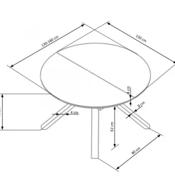 Stół rozkładany VERTIGO 130 cm - 180 cm w optyce czarnego marmuru