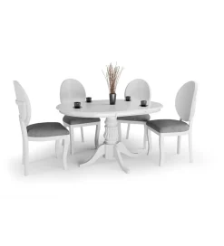 Stół rozkładany WILLIAM 90 cm - 124 cm biały