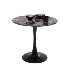 Stół SCHICKERIA 80 cm efekt czarnego marmuru