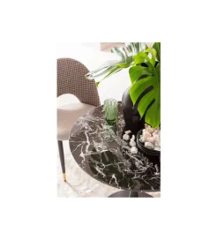 Stół SCHICKERIA 80 cm efekt czarnego marmuru