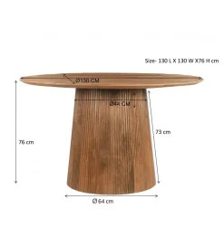 Stół SELVETOR 130 cm drewno mango