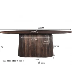 Stół SELVETOR 200 cm w kolorze orzecha
