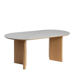 Stół TRANKY 180 x 90 cm brązowy blat ceramika